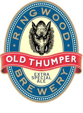 Ringwood Brewery Old Thumper Extra Special Ale Beer Logo Mug