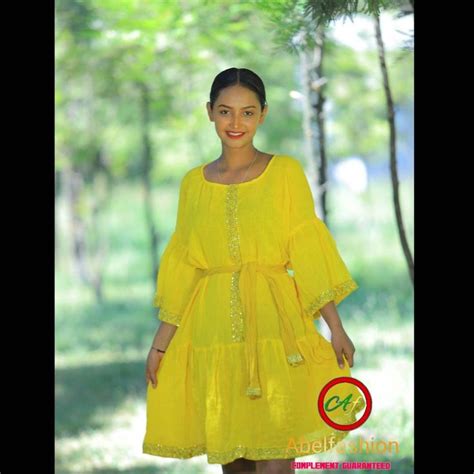 Venitage yellow dress, habesha kemis, habesha dress , habesha Fashion ...