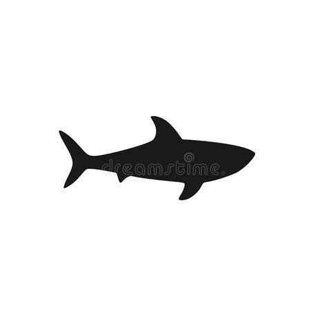 Shark Silhouette Isolated on White Vector Stock Vector - Illustration of simple, predator: 119987304