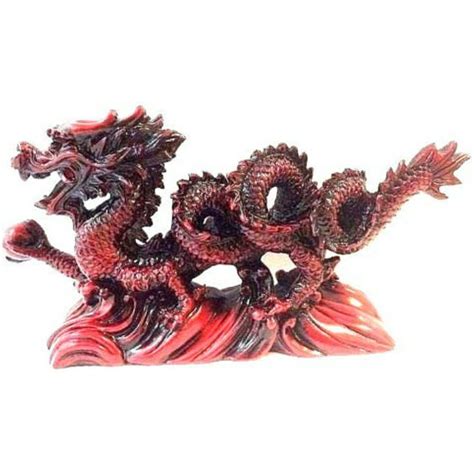 RED Feng Shui Dragon Figurine Statue for Luck & Success 6 inch LONG ...