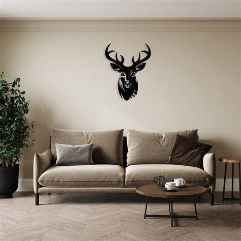 Deer Skull Metal Wall Hanging, Deer Metal Wall Art, Metal Home Decor, Large Metal Wall Art, Deer ...