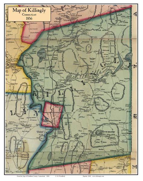 Windham County CT Single Map Reprints