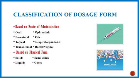 Pharmaceutical Dosage Forms| Dosage Forms of Drugs | Different Types of Dosage Forms ...