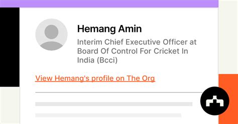 Hemang Amin - Interim Chief Executive Officer at Board Of Control For ...