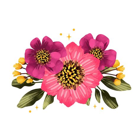 Premium PSD | Watercolor flowers illustration