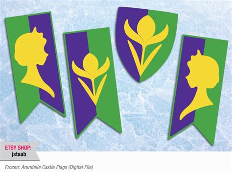 Frozen Party: 11x17 Arendelle Castle Flags digital File - Etsy