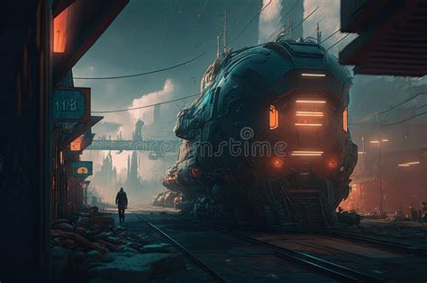 Illustration of the Futuristic Cyberpunk World Stock Illustration - Illustration of environment ...