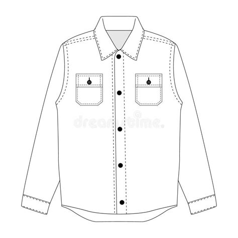 Flannel Shirt Template Clip Art Collection Clothing Stock Vector ...