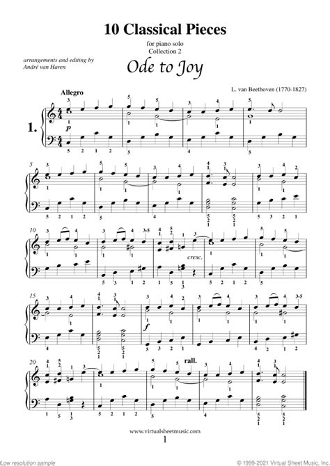 10 Classical Pieces collection 2 sheet music for piano solo (PDF)