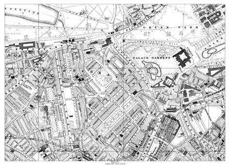 Old map of Belgravia, London in 1888