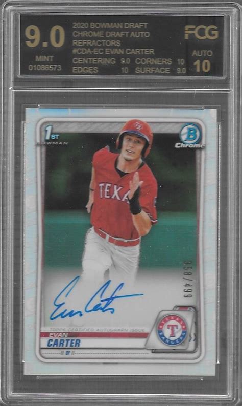 2020 Bowman Draft Chrome Refractor Evan Carter 358/499 FCG… | Flickr