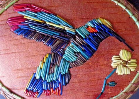 Rainbow Starfrontlet Hummingbird: oval coil sweetgrass basket, P St. John-Mohawk | #1862360401