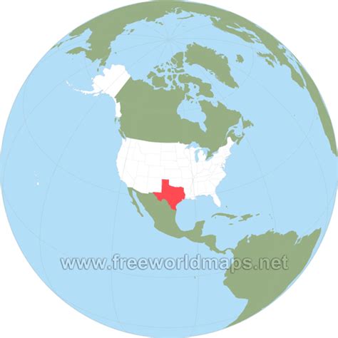 Where is Texas located on the map?