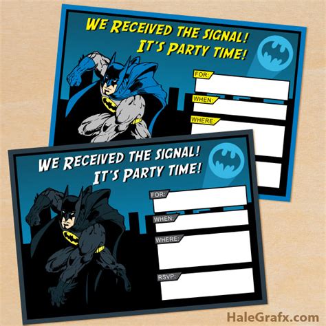 FREE Printable Batman Birthday Invitation Set