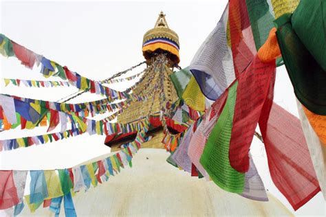 The Colorful Prayer Flags of Boudhanath Stupa in Kathmandu Editorial Image - Image of lung, flag ...