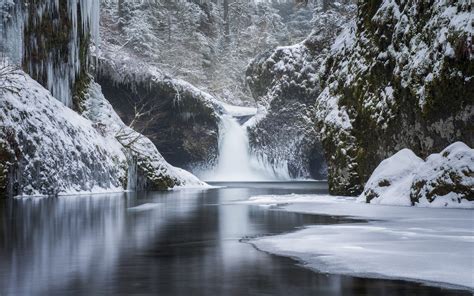nature, Landscape, Forest, Mountain, Waterfall, River, Snow, Winter, Cold, Ice Wallpapers HD ...