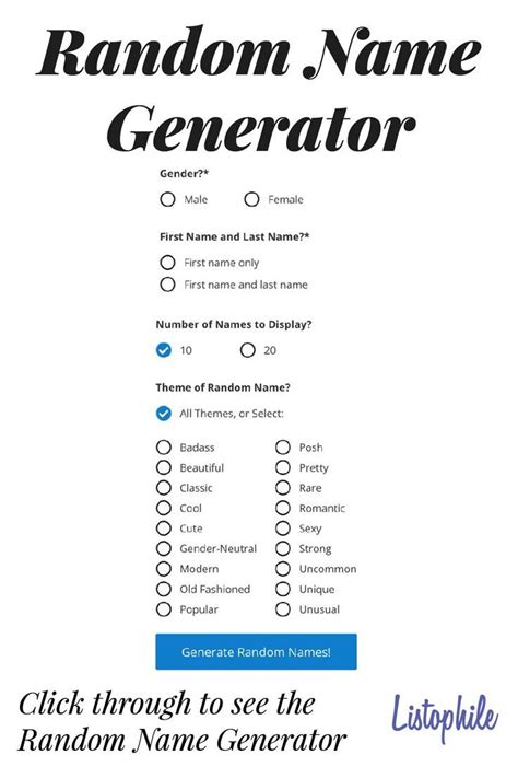 Random Name Generator | Character name generator, Best character names ...