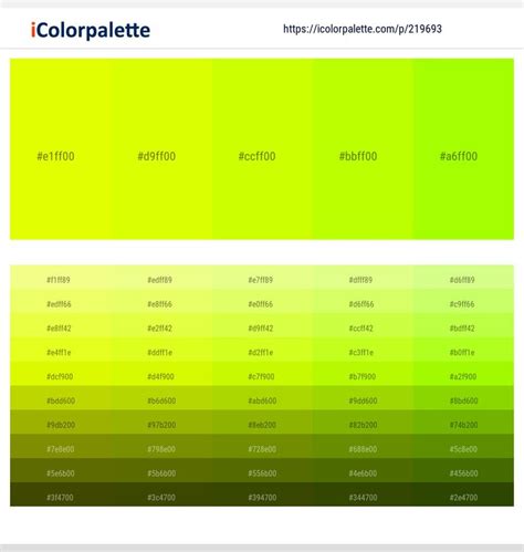 Chartreuse Yellow Color Palette