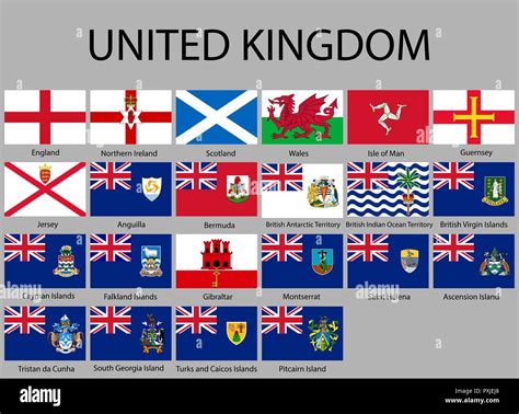 all Flags of regions of United Kingdom. Vector illustraion Stock Vector ...