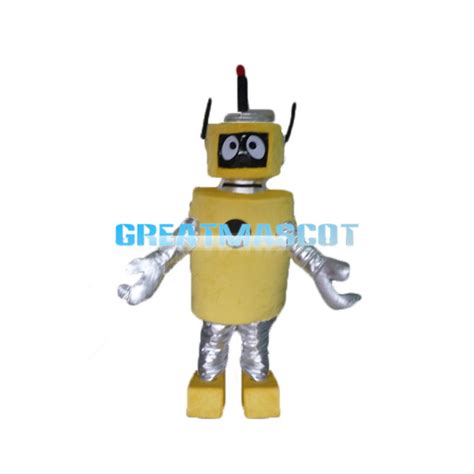 Yellow Robot Plex Mascot Adult Costume