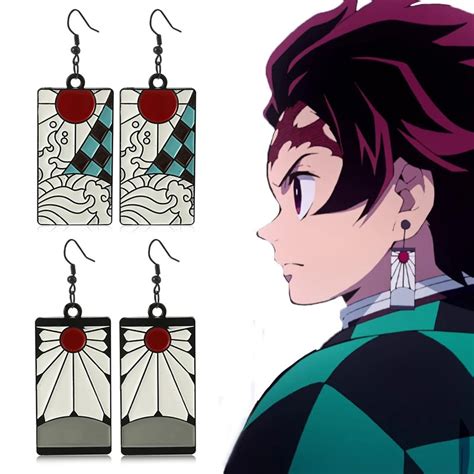 2022-Fashion-Metal-Tanjiro-Earrings-Demon-Slayer-Earrings-Anime-Cosplay ...