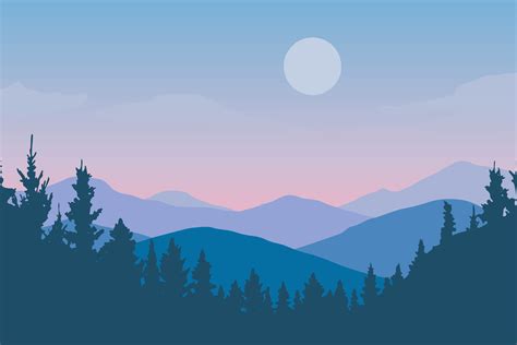 Mountain Landscape Silhouette Vector Graphic by sabavector · Creative ...