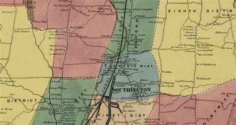 Historic landowners map of Southington, CT from 1869 - KNOWOL