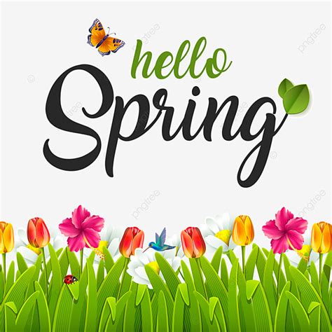 Hello Spring Hd Transparent, Beautiful Hello Spring, Spring, Green PNG Image For Free Download