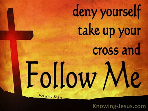 Mark 8:34 Take Up Your Cross And Follow Me (orange)