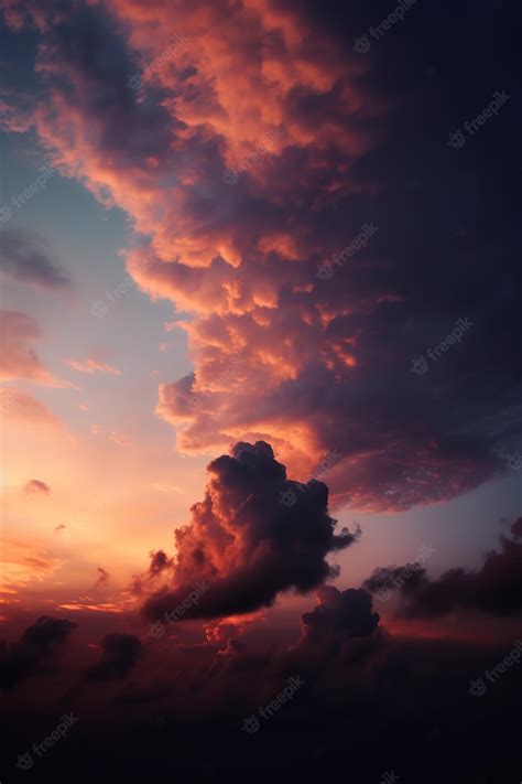 Premium Photo | Beautiful clouds at sunset at skyscraper purple sunset and silhouetted clouds