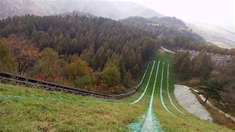 grass sliding in Tonghua, Jilin Province, China on October - YouTube