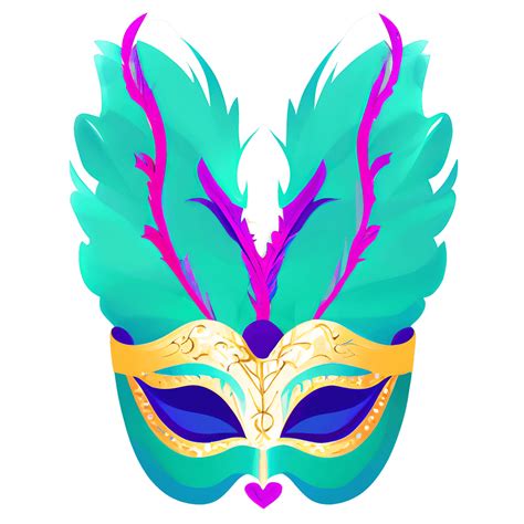 Mardi Gras Feather Mask · Creative Fabrica