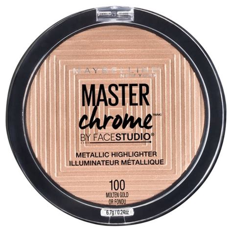 Maybelline Face Studio Master Chrome Metallic Highlighter 100 Molten Gold - 0.24oz : Target