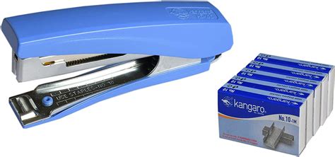 Kangaro Stapler HD-10 D (Blue Colour) with 5 Staple Pins Boxes