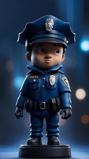 Premium AI Image | a toy figurine of a police officer with a blue ...