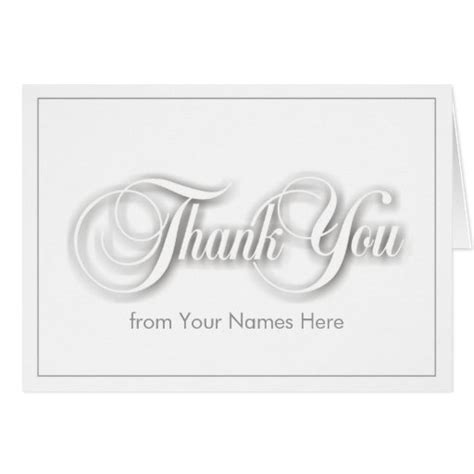 White on White Blank Thank You Note Card | Zazzle