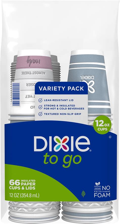 Amazon.com : Dixie To Go Medium Paper Coffee Cups With Lids, 12 Oz, 26 Count, Disposable Cups ...
