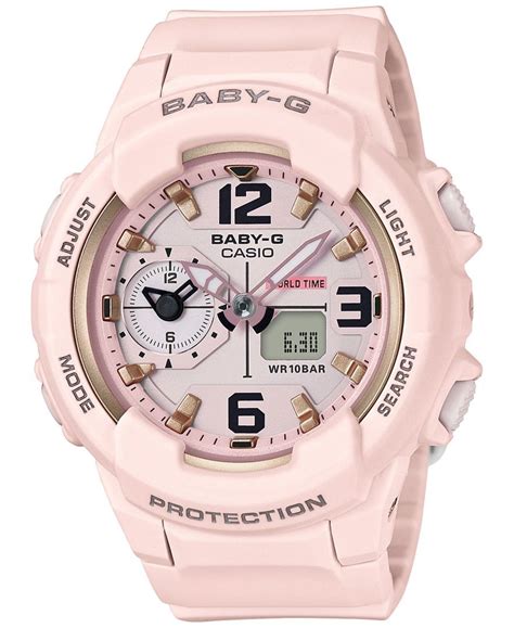 G-Shock Women's Analog-Digital Baby-g Pink Resin Strap Watch 49mm ...