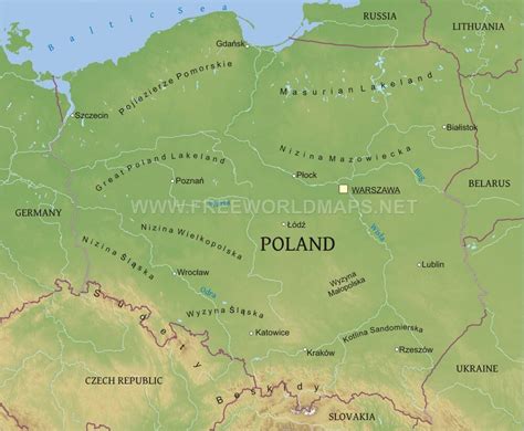 Poland Physical Map