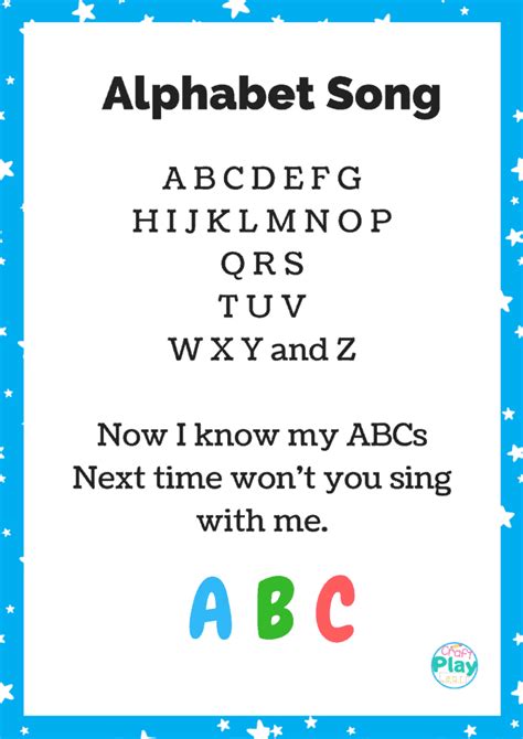 ABC Alphabet Song Printable And Activity Ideas - Craft Play Learn