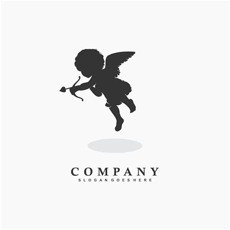 Premium Vector | Vector illustration of cupid logo design, cupid silhouette