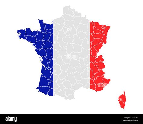 Map and flag of France Stock Photo - Alamy