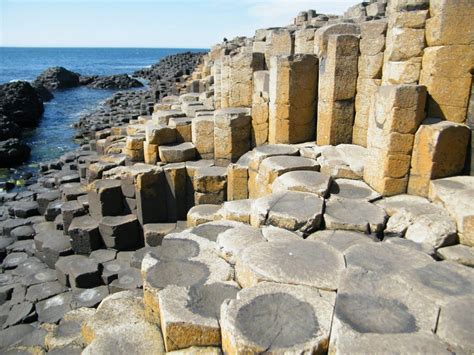 The Giant’s Causeway in Northern Ireland The mostly hexagonal basalt ...