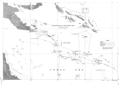 [Map] Track of the Battle of the Coral Sea, 8 May 1942, prepared for the United States Navy ...