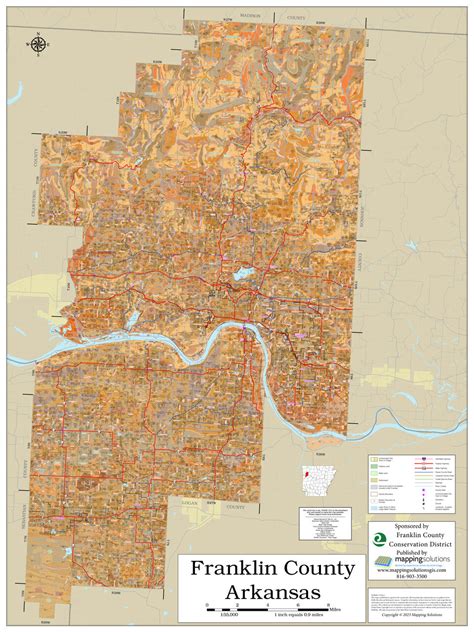 Franklin County Arkansas 2023 Soils Wall Map | Mapping Solutions