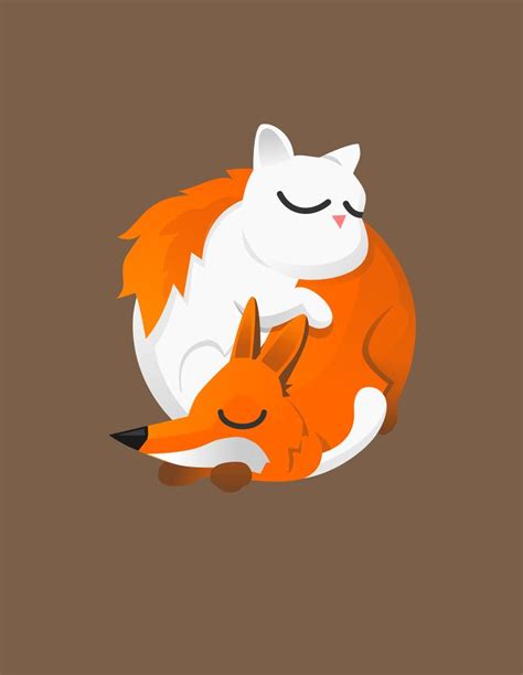 Fox and cat Art Print by Pesto design - X-Small | Fox illustration, Cat art print, Cat art