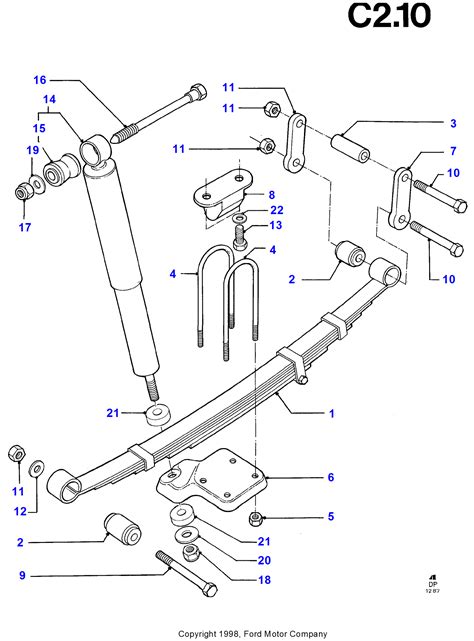 Rear Springs And Shock Absorbers FORD P100 1987-1993 (DP)