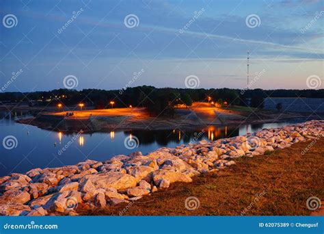 Sardis Lake dam stock image. Image of nature, perspective - 62075389