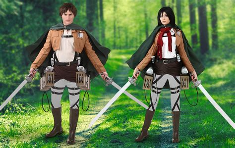 Attack on Titan Training Corps Cosplay Costume Full Set with Cape Halloween lot Costume ...