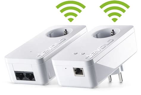 DEVOLO dLAN 550+ WiFi Kit »Powerline + WLAN 500Mbit,1xLAN,Repeater,range+«, Stromanschluss ...